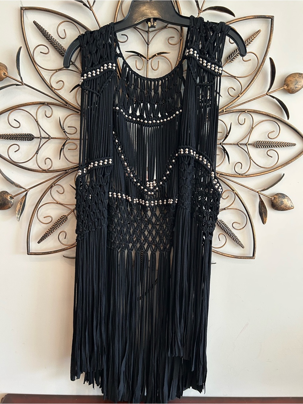 Fringe Macramé Beaded Vest